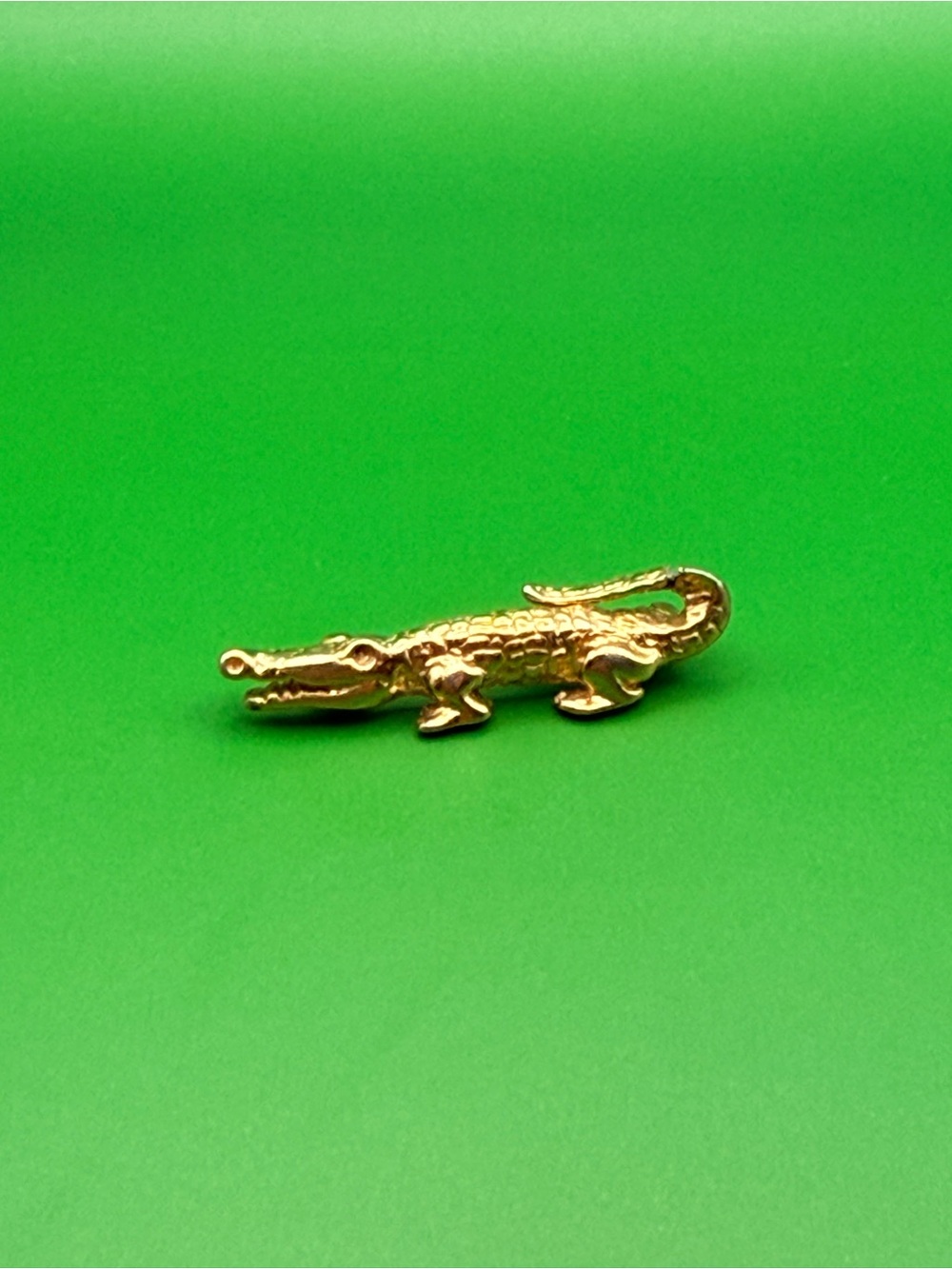 Vintage Signed Napier Gold Tone Alligator Crocodile Mini Brooch Pin Figural